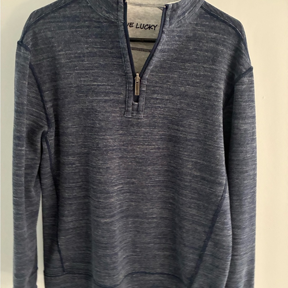 Live Lucky Men's Navy/Grey reversible Zip-Up Sweater